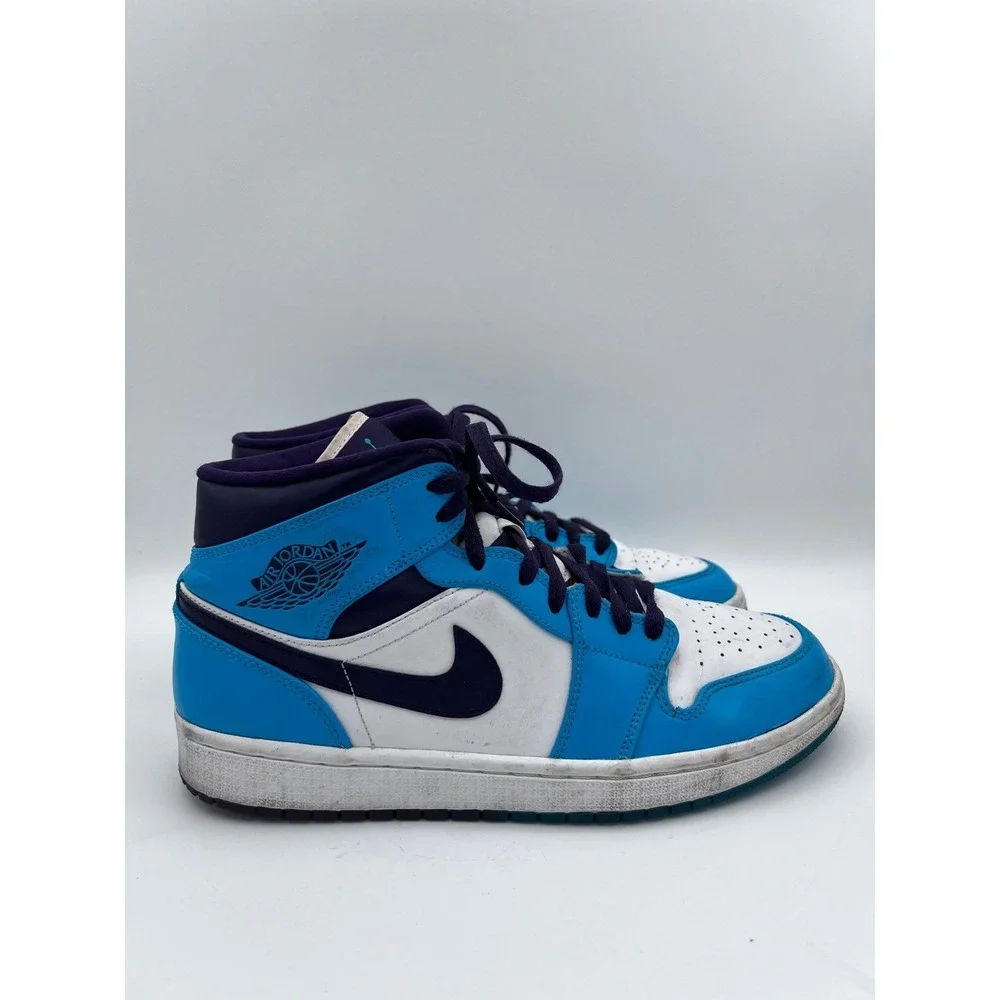 Nike Air Jordan 1 Mid‎ Blue Lagoon Grand Purple 554724-415 Mens 9.5 Sneakers